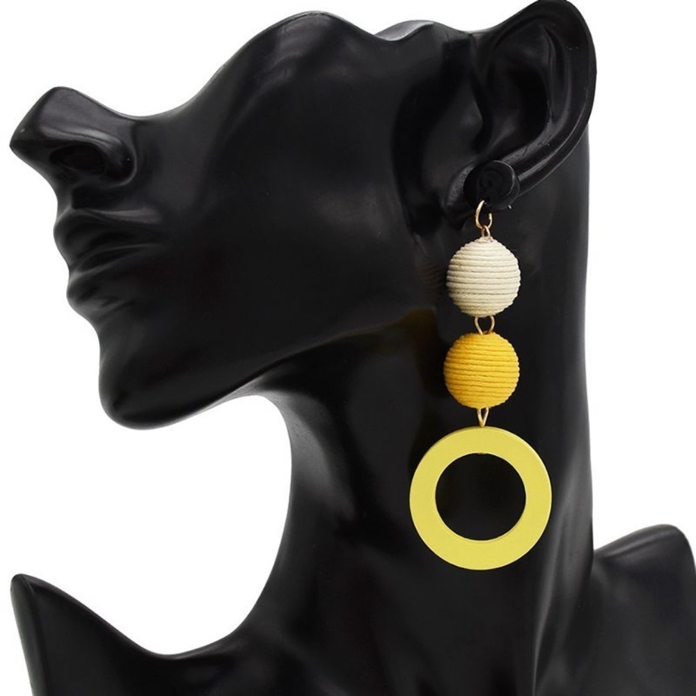 *CECILY* Handmade Multicolor Round Dangle Earrings